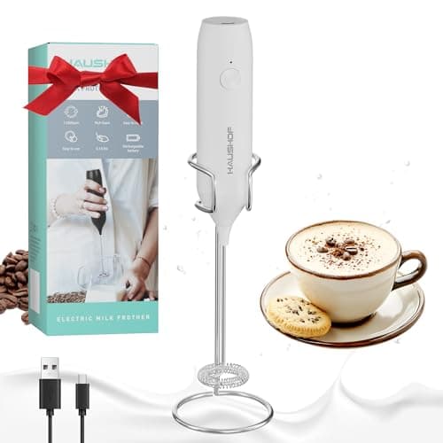 HAUSHOF Milchaufschäumer Stab + Milchschäumer für Kaffee & Cappuccino + Professionelle Hand-Herausforderung + Café-Bude