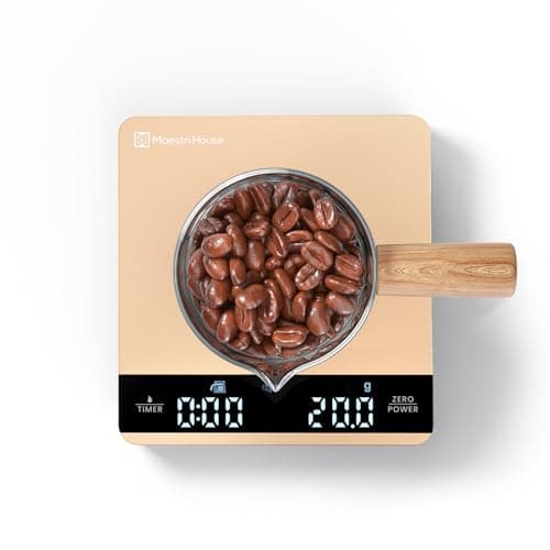 Maestri House Mini Kaffeewaage mit Timer für Espresso und Pour-Over brukende Kaffeerobbyer, wiederaufladbare Espresso Wa