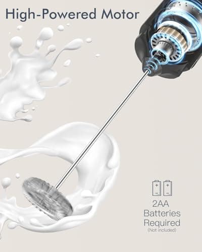 Milchaufschäumer Elektrisch tragbarer mit Cover für Latte, Matcha-Tee, Cappuccino, Schwarzkofee Batteriebetriebener Getr