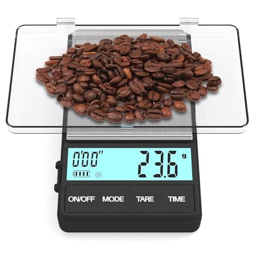 Kleine Taschen-Kaffeewaage mit Tara-Funktion und Timer für Espresso-Kaffee (1000g/0,1g) (ohne Batterien)  
Digital Küche