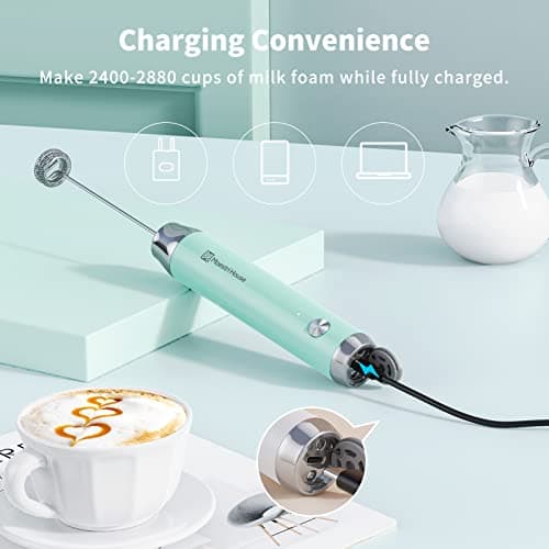 MaestriHouse wiederaufladbarer Milchaufschäumer für Küche und Bar, elektrisch wasserdicht, ClimatePartner certified, 2 S