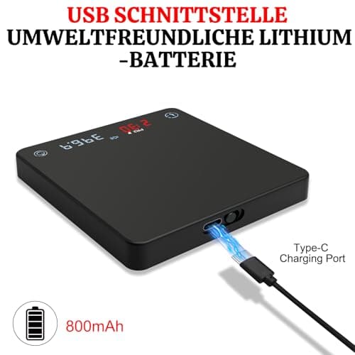 HUAJUN Mini-Kaffeewaage mit Timer und USB-Ladegerät, hohe Präzision, für Kaffeeliebhaber im Zuhause, ideale Espressowaag