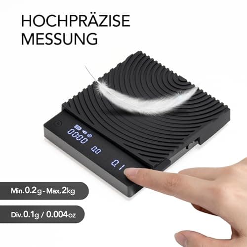 TIMEMORE Mini Küchenwaage Digital für Kaffee und Lebensmittel mit Timer und 2000 Gramm Gewicht