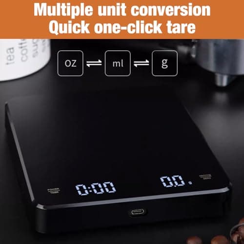 Mineup Digitale Kaffeewaage mit Timer - Präzise Elektronische Küchenwaage für Coffee Enthusiasten bei Kaffeezubereitung