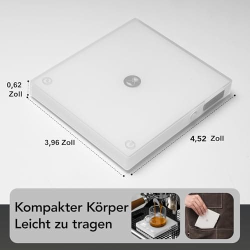 Black Mirror Mini TIMEMORE Automatische Espresso-Waage für Tragbare Kaffeerösterei, 2 kg/0,1 g Genauigkeit, Silikon-Schu