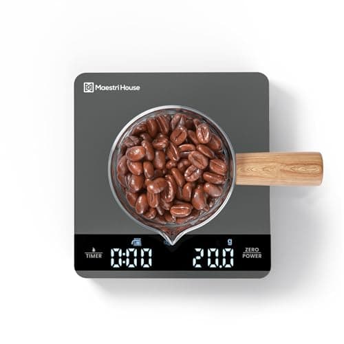 Maestri House Mini Kaffeewaage mit Timer für Espresso und Pour-Over brukende Kaffeerobbyer, wiederaufladbare Espresso Wa