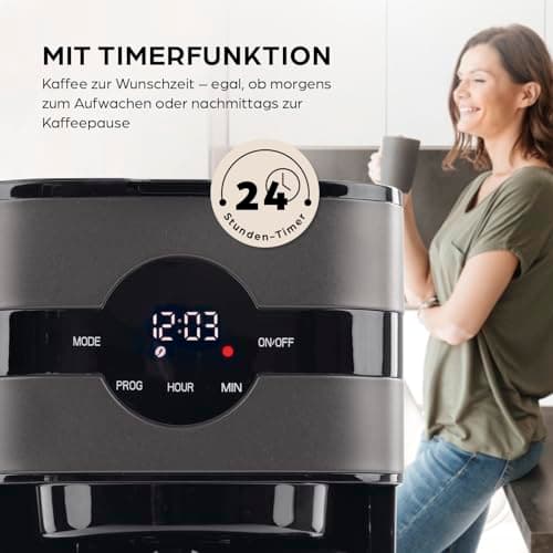Barista Filterkaffeemaschine Touch Iso | Kaffeemaschine mit Digitaldisplay & Timerfunktion | 1,25 Liter Kaffeekanne