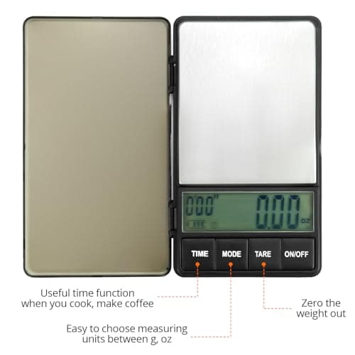 QWORK® Kaffeewaage 1000 g/0.1 g für Espresso mit Timer und LCD-Display