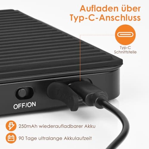 Gaethra Digitale Kaffeewaage mit Timer für Baristi mit Hoher Präzision, USB-C Wiederaufladbar, Automatischer Tarierung
G