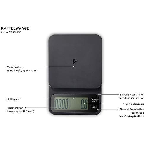 Tchibo Kaffeewaage mit Timer und LC-Display Schwarz