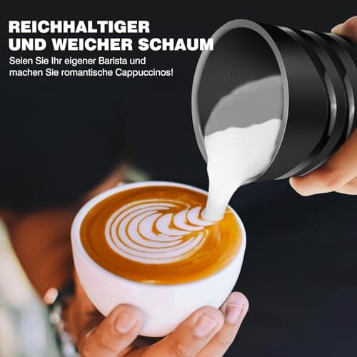 Milchaufschäumer 4 In 1 Elektrisch für Cappuccino, Latte, Mokka, Macchiato Heiße Schokolade Milchaufschäumer mit 4 Modi
