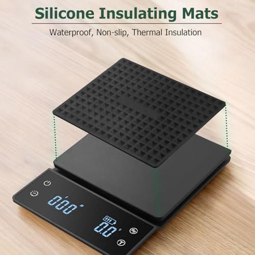 JiGiU Digitale Kaffeewaage für Pour-Over-Kaffee – 3 kg/0,1 g Genauigkeit, großes Display, wiederaufladbar