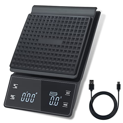 Bemece USB Wiederaufladbare Digital Kaffeewaage für Küchenenthusiaste, Ideal für Hausgemachtes Kaffee Zubereitung und Me