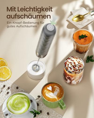 Maestri House Wiederaufladbarer Milchaufschäumer für Matcha-Latte-Clairtaste Certified