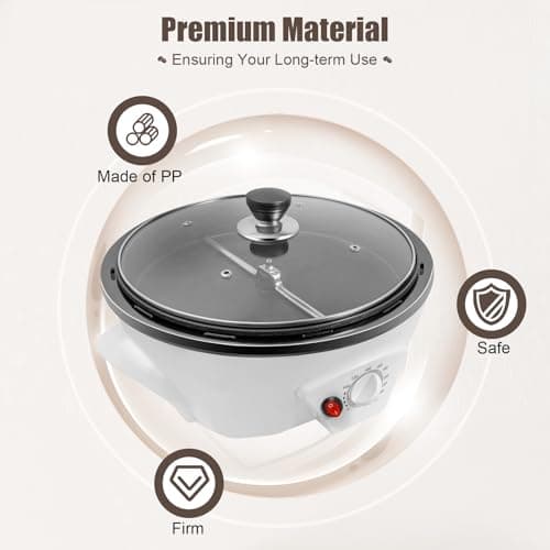 MINRS Elektrischer Kaffeeröster 1200W für Hausgebrauch mit Einstellbare Temperatur und Maschinengroßes für Zuhause