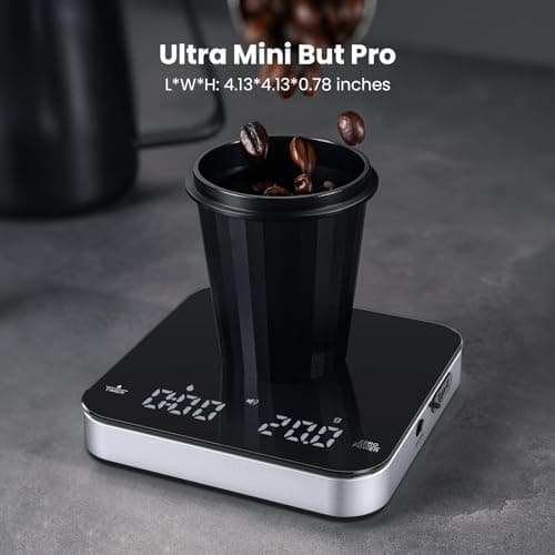 Maestri House Coffee Scale with Timer - Digital Kitchen Scale 2kg/0,1g Präzision, Ladefunktion, Kalibrierungsgewicht 🇺🇸