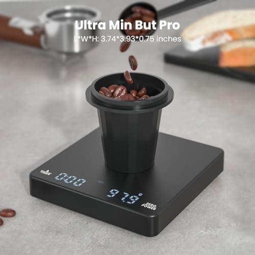 Maestri House Mini Kaffeewaage mit Timer für Kaffeespezialitäten und Pour-Over Drinkers im Zuhause und beim Camping 2kg/