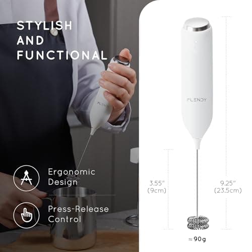 Flendy Wiederaufladbarer Hand Milchaufschäumer Stab für Kaffeefans