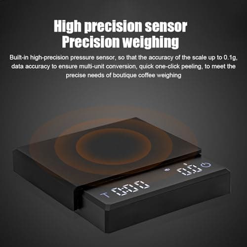 Irishom Mini-Kaffeewaage mit Timer für Espresso und Pour-Over-Kaffee 2 kg/0,1 g genau, wiederaufladbare tragbare Digital