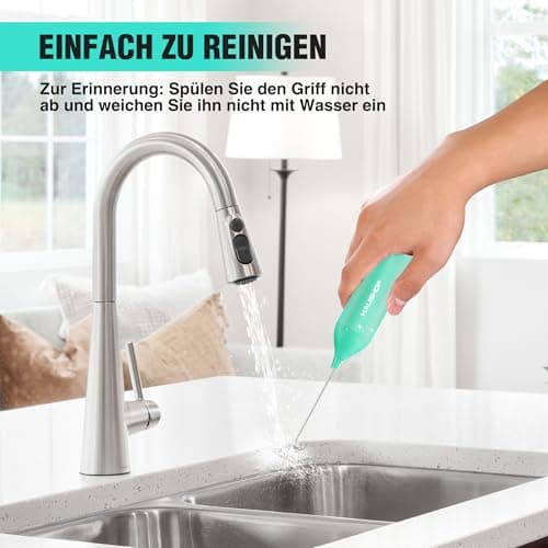 HAUSHOF Milchaufschäumer StabFürCafeLoversMitEdelstahlSchneebesenWiederaufladenMöglichUSB-LademöglichkeitEinfachHandhabu