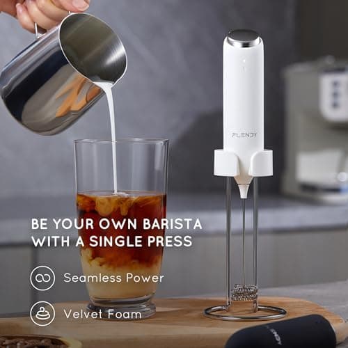 Flendy Wiederaufladbarer Hand Milchaufschäumer Stab für Kaffeefans