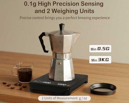 Muaket Wiederaufladbare Kaffeewaage mit Timer für Espresso und Pour-Over