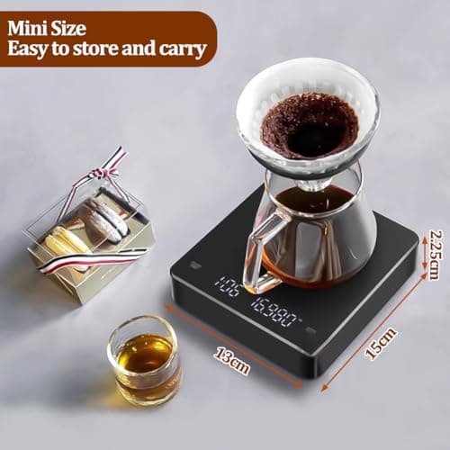 MIUUIPI Mini-Kaffeewaage mit Timer für Espressoliebhaber im Zuhause mit 3kg/0,1g Genauigkeit