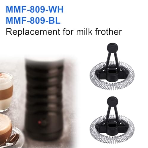 Gosknor Ersatz-Schneebesen für Secura MMF-809-WH, MMF-809-BL, 2 Stück, Schwarz, Elektrische Milchaufschäumer und Dampfga