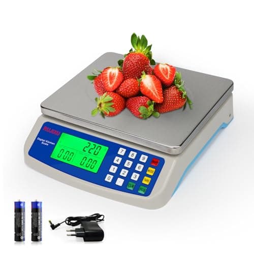 Digitale Küchenwaage 30kg 1g Genauigkeit Food Scale mit Edelstahlplatf ace und LCD Display
| Küchenwaage 30kg 1g Genaui