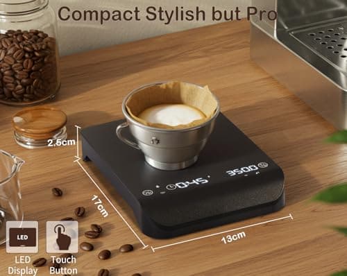 Muaket Wiederaufladbare Kaffeewaage mit Timer für Espresso und Pour-Over