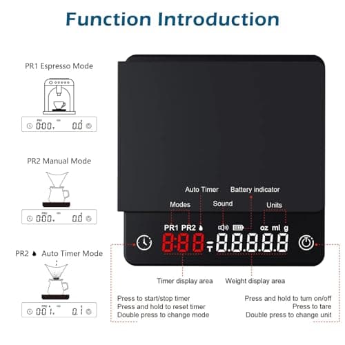 Digitale Kaffeewaage mit Timer für Coffee-Liebhaber in der Küche
| USB-Aufladbare Mini Espresso Waage mit LED-Anzeige f