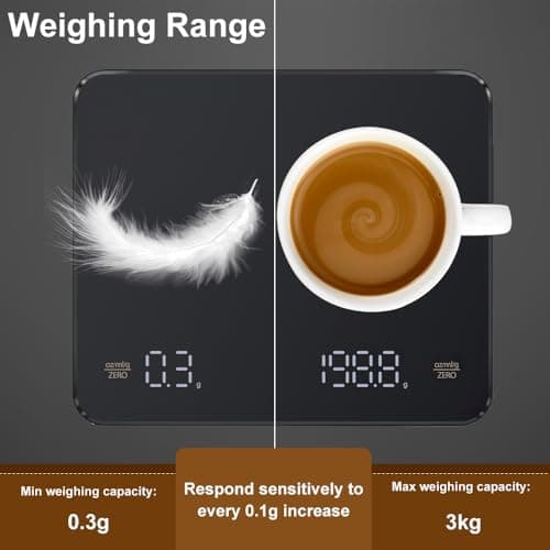 OBEST Mini Kaffeewaage mit Timer für Coffee-Lovers in der Küche
| OBEST 3kg/0.1g Hochpräzise Wiederaufladbare Küchenwaa