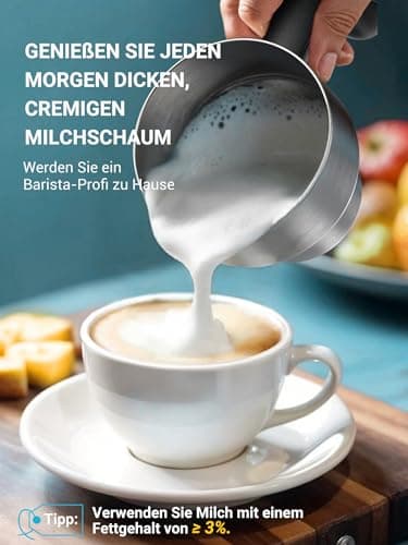 Livatro Elektrischer Milchaufschäumer Doppelbechern 600ml/400ml füreinheitliche Preise & Spitzenleistung mit Induktion &
