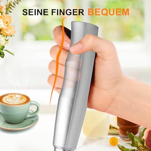 YUSWKO Milchaufschäumer elektrisch für Cappuccino, Usb Wiederaufladbarer Aufschäumer mit 3 Köpfen, 3 Geschwindigkeiten u