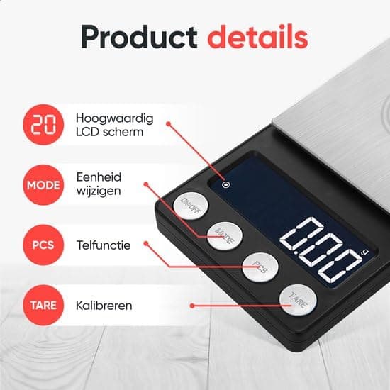 Kitchenwell digitale Mini Präzision Küchenwaage - Precision Kochen - Küchennovices - Kochen und Backen - 0,01 bis 200 Gr