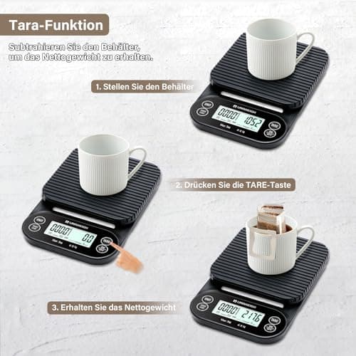 UNIWEIGH Digitale Kaffeewaage mit Timer für Specialty Kaffee Drinkers im Zuhause