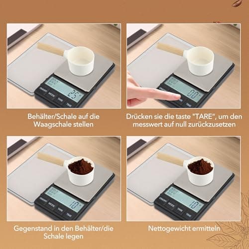 MEKOTRIN Coffee Scale für Espresso und Pour-Over Kaffee mit Timer und LCD-Display