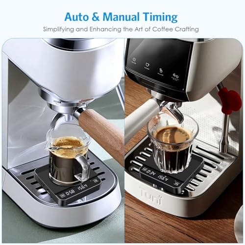 Brifit Mini Kaffeewaage mit Timer für Coffee Lovers im Büro und Zuhause, 2kg/0.1g Feinwaage mit USB Wiederaufladung, LED