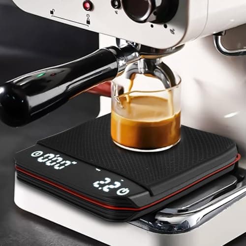 Digital Espresso Waage mit Timer - Mini Kaffeewaage für Filterkaffee, Backen und Feinwaage (0.1g Präzision, Schwarz)  
D