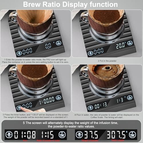HUAJUN Mini Kaffeewaage mit Timer für Kaffeezubereitung, Hochpräzise 2kg/0.1g Digitale Küchenwaage, Automatische Zeiterf