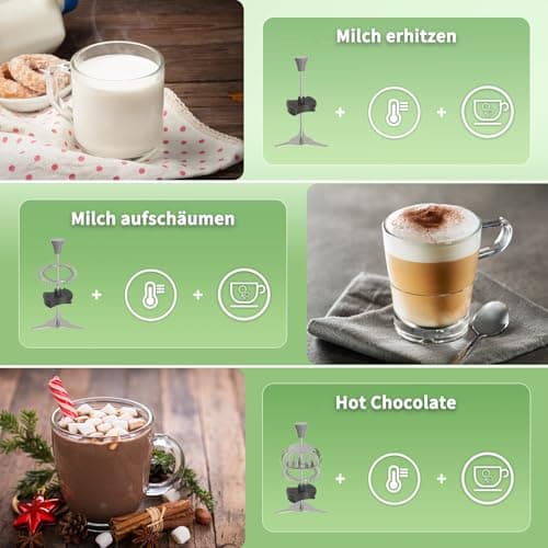 Maestri House Elektrischer Milchaufschäumer 12-in-1, Edelstahl, Variabel Temperatur, Speicherfunktion, ClimatePartner ce