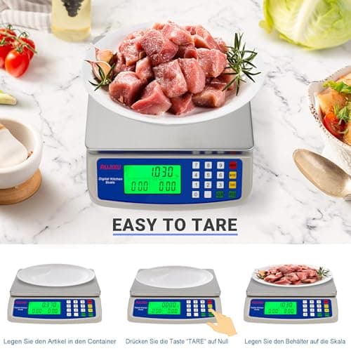 Digitale Küchenwaage 30kg 1g Genauigkeit Food Scale mit Edelstahlplatf ace und LCD Display
| Küchenwaage 30kg 1g Genaui