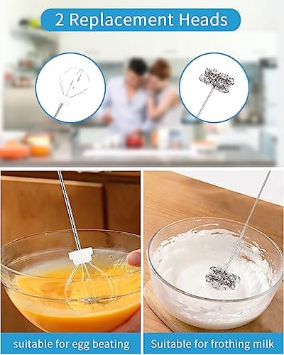 Jutyum Milchschäumer Stab Elektrisch USB Wiederaufladbar Milchausbeißer für Kaffee Lunar Grün Rot