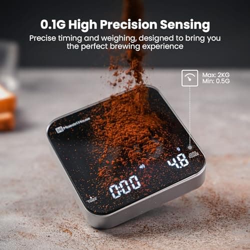 Maestri House Coffee Scale with Timer - Digital Kitchen Scale 2kg/0,1g Präzision, Ladefunktion, Kalibrierungsgewicht 🇺🇸