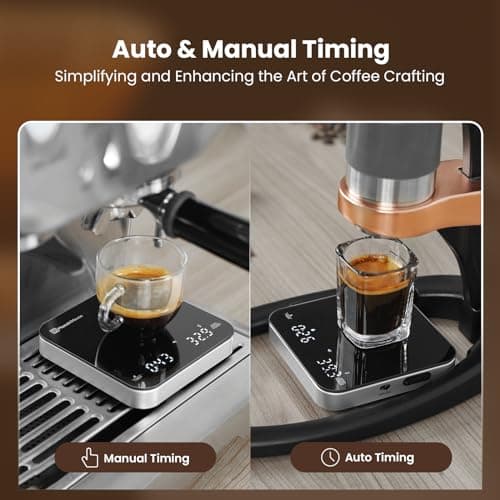 Maestri House Coffee Scale with Timer - Digital Kitchen Scale 2kg/0,1g Präzision, Ladefunktion, Kalibrierungsgewicht 🇺🇸