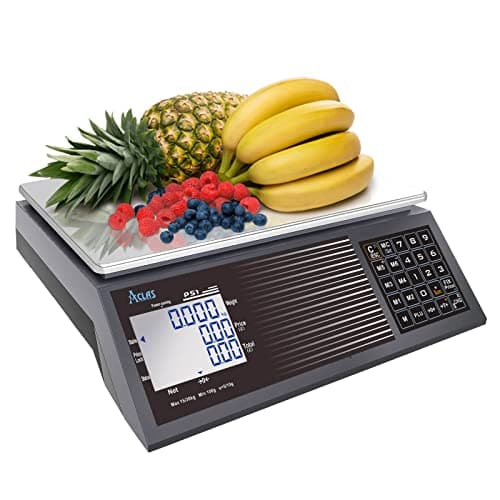 ACLAS Marktwaage f?¡ì1r Lebensmittel -Digitale Preiswaage mit Dual LCD-Display - für Fleisch, Feinkost und Obstmarkt - 3