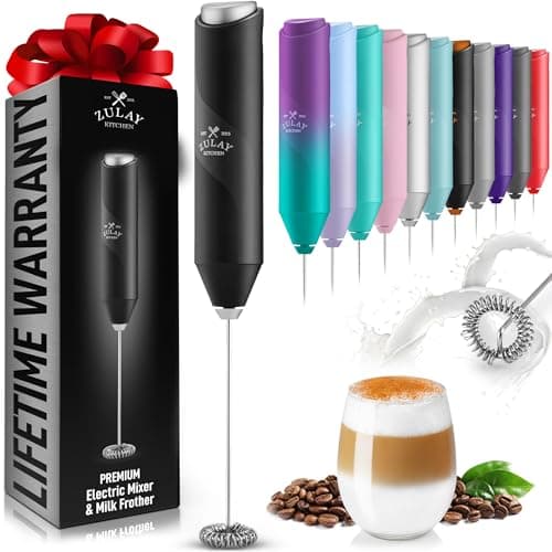Zulay Kitchen Leistungsstarker Milchaufschäumerstab – Edelstahl, Getränkemixer für Kaffee & Latte – Froth Mate Mini Milc