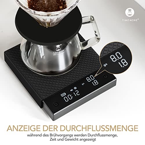 TIMEMORE Exklusiv - Präzise Küchenwaage mit Timer und Durchflussmessung für Coffee Lovers, Ideal für Espresso und.getCla