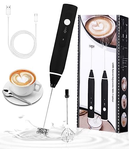 Jutyum Milchschäumer Stab Elektrisch USB Wiederaufladbar Milchausbeißer für Kaffee Lunar Grün Rot