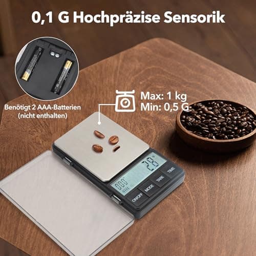 MEKOTRIN Coffee Scale für Espresso und Pour-Over Kaffee mit Timer und LCD-Display